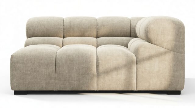 The Tufty – Beige Gray Chenille, Large Corner (Right)