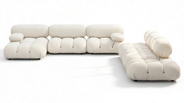 The Bellini – White Boucle, Sectional (Large Right Corner)