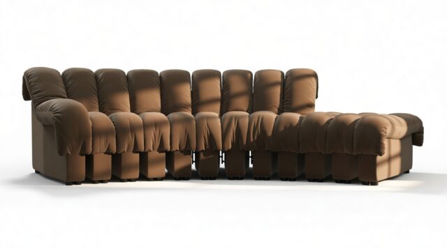 The DS 600 – Distressed Brown Vegan Leather, Small Open End Sofa, Right