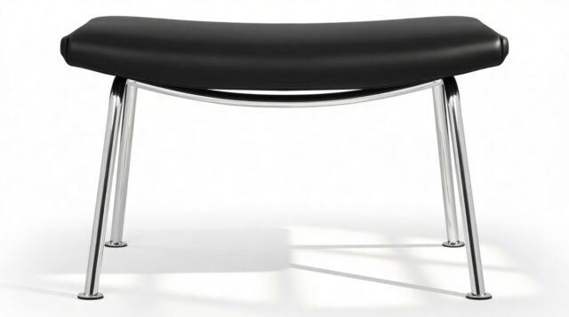 The Wing – Black Premium Leather, Ottoman