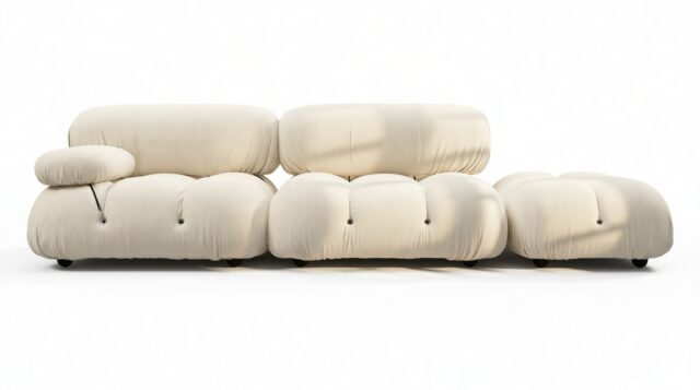 The Bellini Outdoor – Cream Chunky Performance Weave (Outdoor), Open End Sofa (Right)
