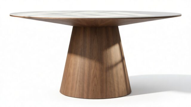 The Cellier – Marble-Look Ceramic Tabletop, 63in Round