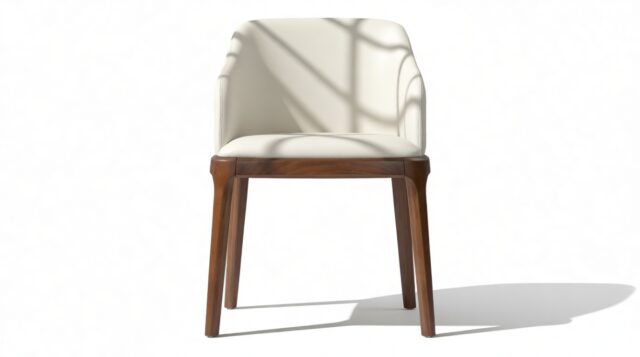 The Clair – Taupe Vegan Leather and Walnut, Armchair