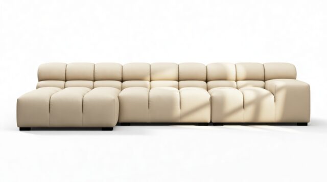 The Tufty Outdoor – Latte Performance Weave (Outdoor), Small Chaise (Left)