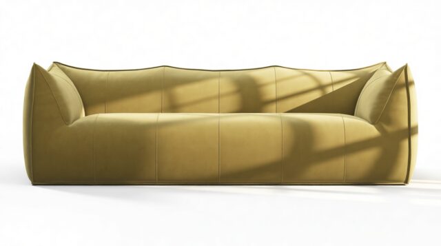 The Bambole – Olive Gold Velvet, Three Seater Sofa