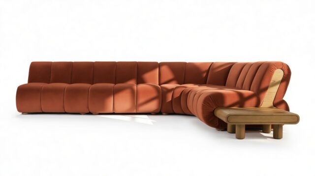 The Rivière – Russet Plush Velvet, Sectional (Large Right Corner)