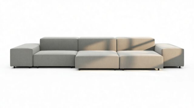 The Extrasoft – Soft Gray Brushed Weave, Three Seater Sofa (Left)