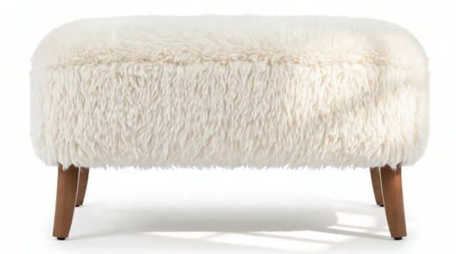 The Palapa – White Long Hair Sherpa, Ottoman
