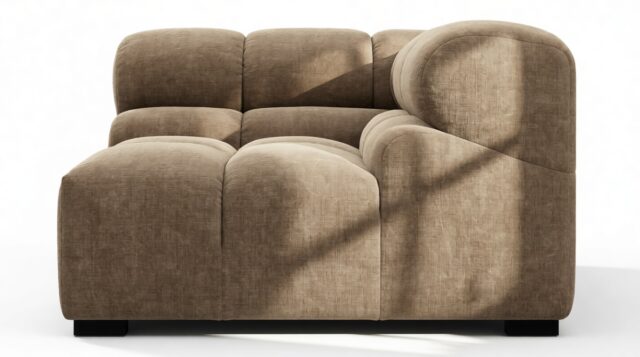 The Tufty – Cappuccino Brown Chenille, Corner (Right)