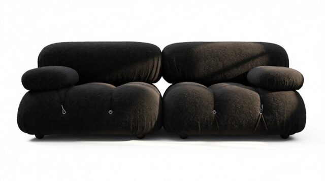 The Bellini – Black Boucle, Two Seater Sofa