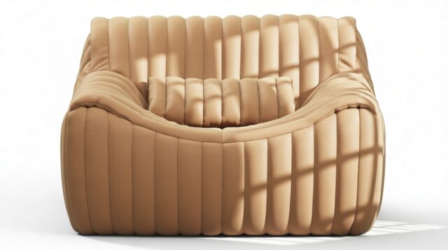 The Sandra – Camel Premium Leather, Lounge Chair