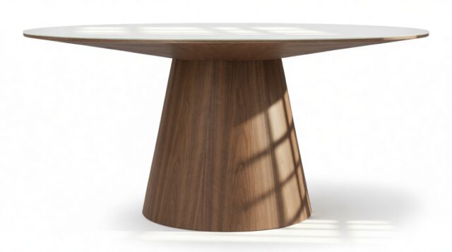 The Cellier – White and Walnut, 63in Round