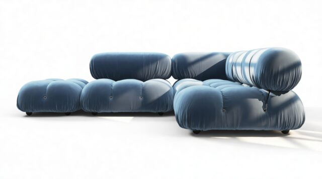 The Bellini – Aegean Blue Velvet, Sectional (Small Right Corner)