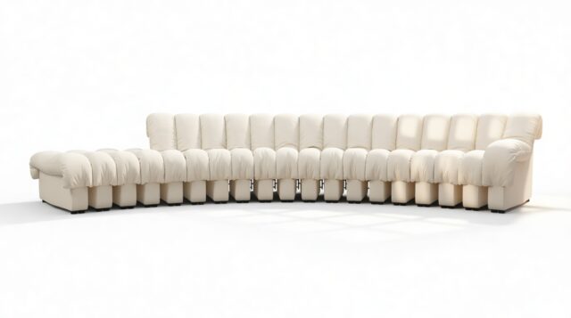 The DS 600 – Cream Vegan Leather, Sectional, Combination 1, Right Arm