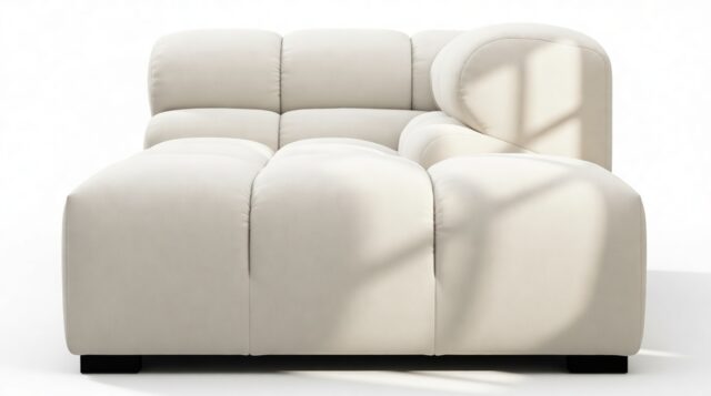 The Tufty – Oatmeal Brushed Weave, Corner Half (Right)