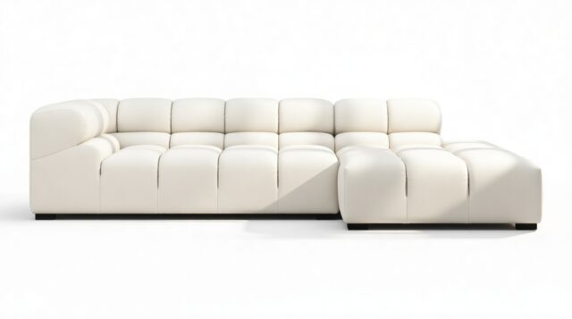 The Tufty Outdoor – Soft White Performance Weave (Outdoor), Small L (Right)