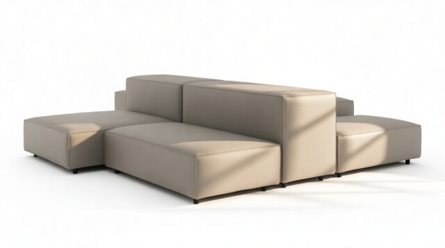 The Extrasoft – Beige Gray Vegan Leather, Combination 1 (Left)