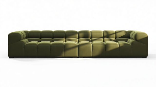 The Tufty – Thyme Luxe Velvet, Extra Large Sofa – Sectional