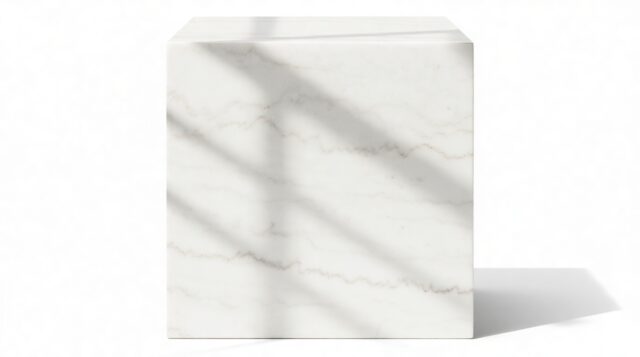 The Plinth – White Marble, Short Side Table