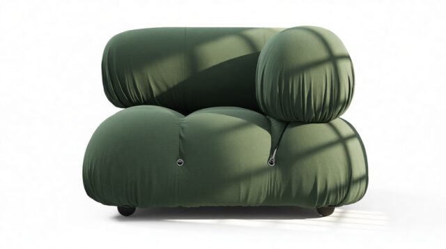 The Bellini – Evergreen Brushed Weave, Right Corner