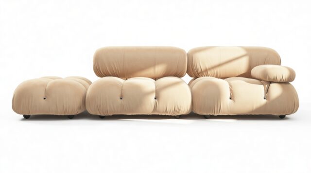 The Bellini – Ecru Velvet, Open End Sofa (Left)