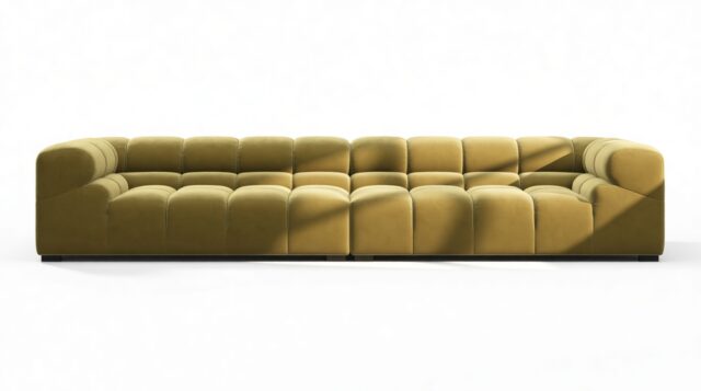 The Tufty – Olive Gold Velvet, Extra Large Sofa – Sectional