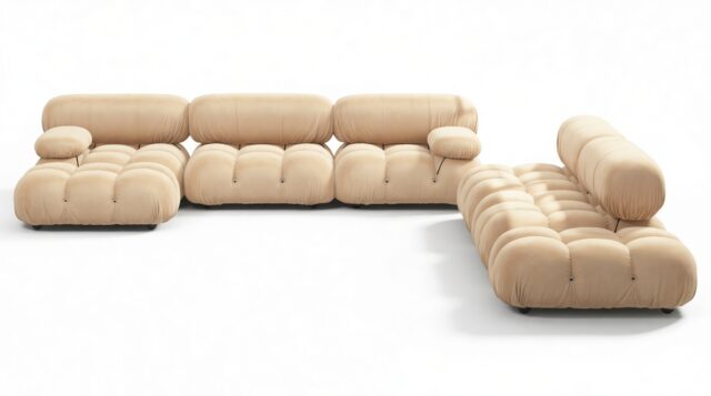 The Bellini – Ecru Velvet, Sectional (Large Right Corner)