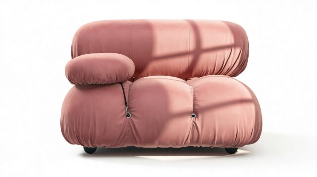 The Bellini – Blush Pink Velvet, Left Arm