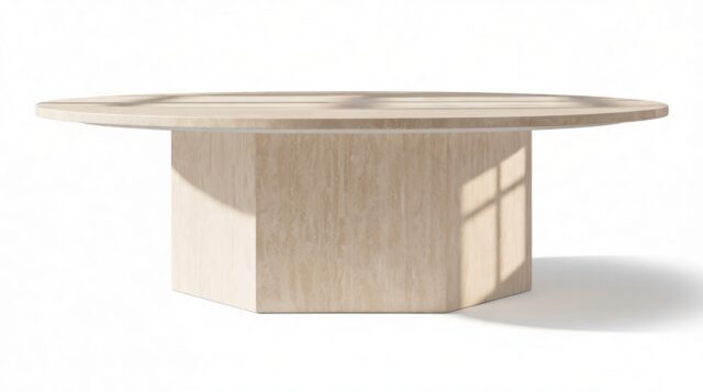 The Saga – Travertine, Large Coffee Table