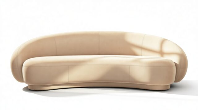 The Julep – Ecru Velvet, Three Seater Sofa