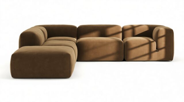 The Le Mura – Brown Vegan Suede, Left Corner