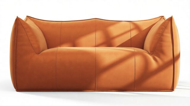 The Bambole – Apricot Velvet, Two Seater Sofa