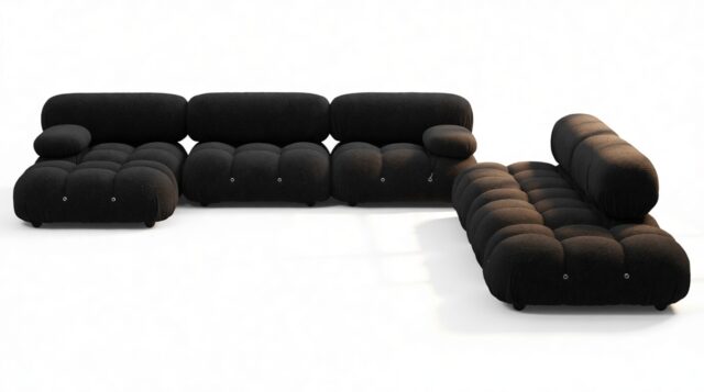 The Bellini – Black Boucle, Sectional (Large Right Corner)