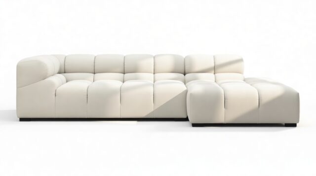 The Tufty – Oatmeal Brushed Weave, Small L (Right) – Sectional