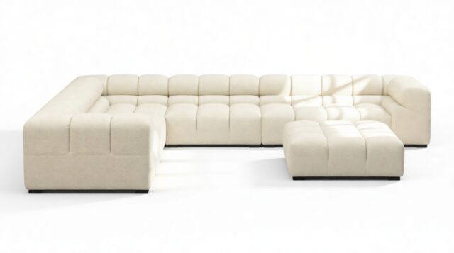 The Tufty – Eggshell Boucle, Large Corner (Left) – Sectional