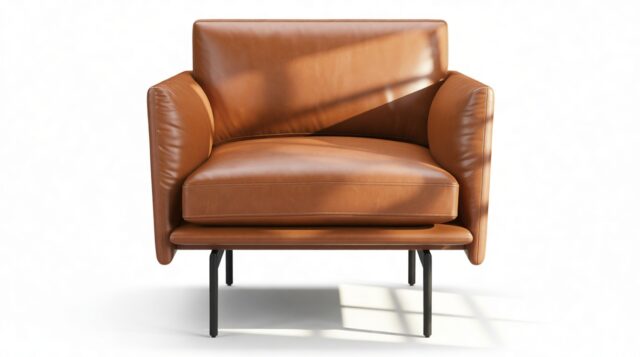 The Outline – Tan Premium Leather, Lounge Chair