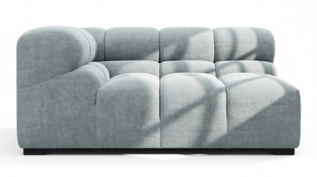 The Tufty – Cerulean Chenille, Large Corner (Left)