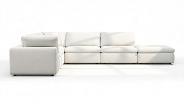 The Ciel – White Linen, Sectional (Left Corner)