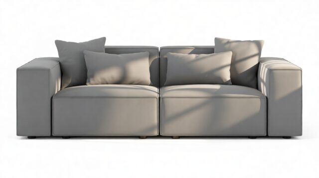 The Arlesia – Harbor Gray Flat Weave, Two Seater