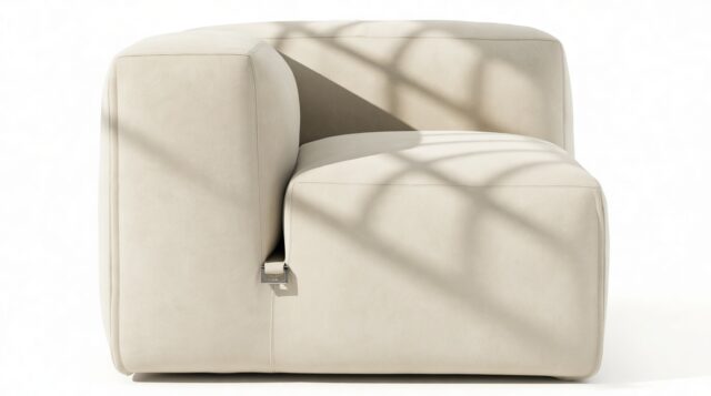 The Le Mura – Eggshell Vegan Suede, Left Arm