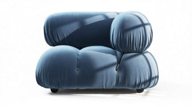 The Bellini – Aegean Blue Velvet, Right Corner