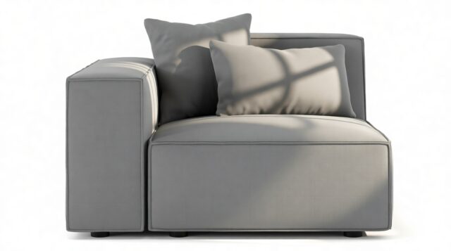 The Arlesia – Harbor Gray Flat Weave, Left Arm Module