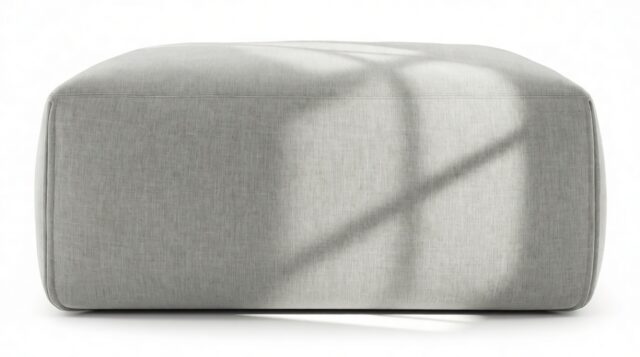 The Le Mura – Soft Gray Brushed Weave, Ottoman