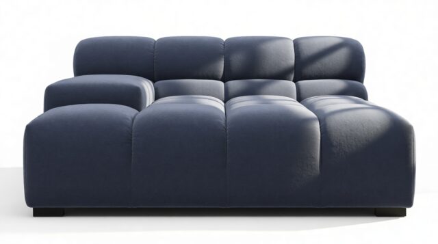 The Tufty – Royal Blue Wool, Deep Large Armrest (Left)