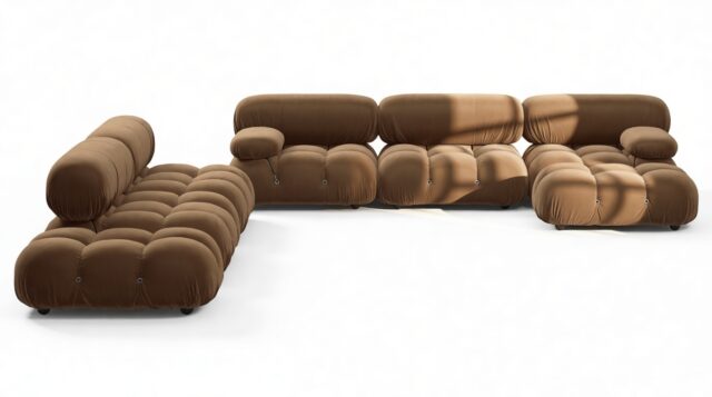 The Bellini – Mocha Velvet, Sectional (Large Left Corner)