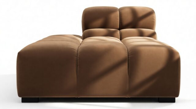 The Tufty – Mocha Velvet, Armless Chaise (Left)
