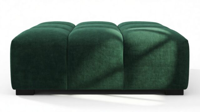 The Tufty – Forest Green Chenille, Ottoman