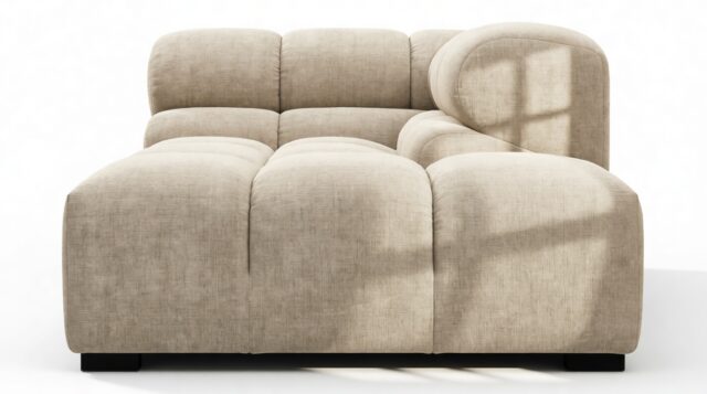 The Tufty – Beige Gray Chenille, Corner Half (Right)