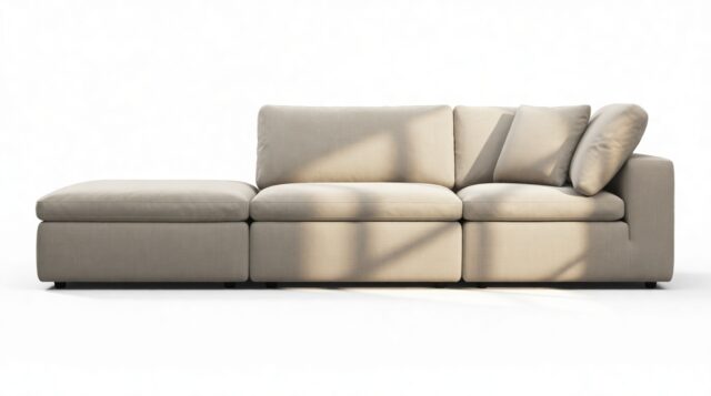 The Ciel – Beige Linen, Sectional (Open End