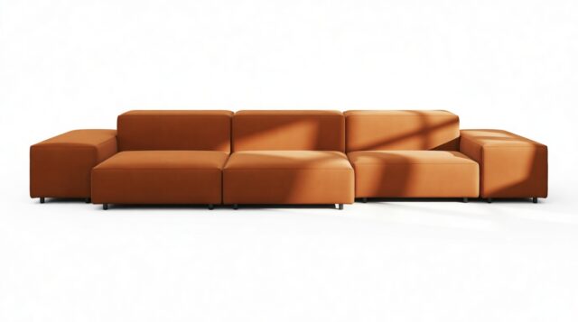 The Extrasoft – Burnt Orange Velvet, Three Seater Sofa (Right)